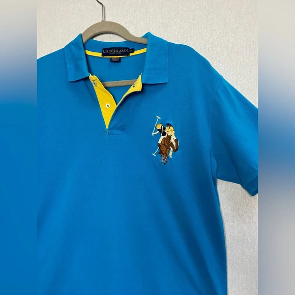 U.S Polo  Assn. Large Embroidered Logo Collar shirt Sz M - Picture 2 of 13